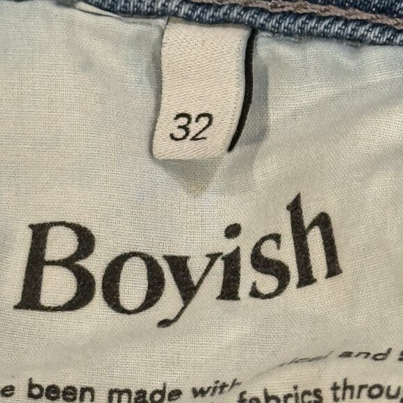 Boyish by Her Womens 32 The Tommy Straight Leg Authentic Distressed Blue Jeans - Picture 9 of 16